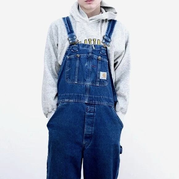 Carhartt Relaxed FIt Denim Work Overalls 36 x 30 - Picture 1 of 10